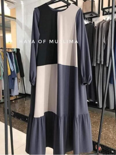 3 Color Contrasted Abaya