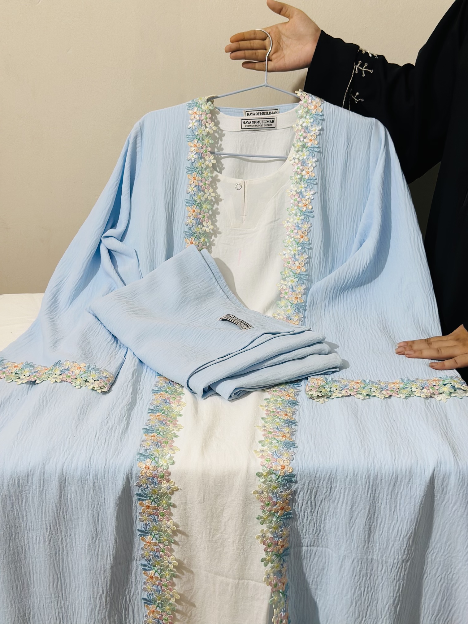 Sky Blossom Abaya (With Hijab)
