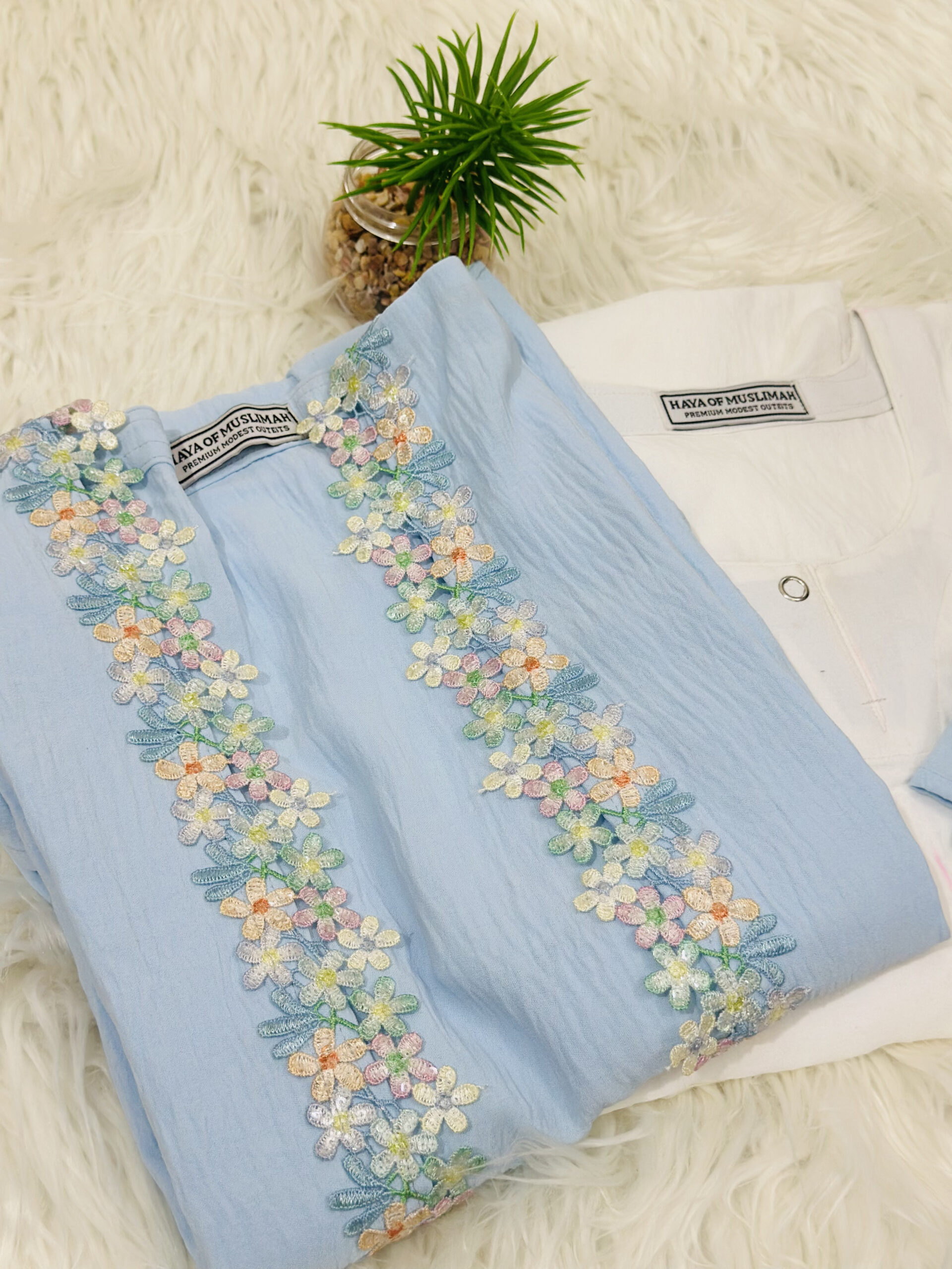 Sky Blossom Abaya (With Hijab) - Image 2